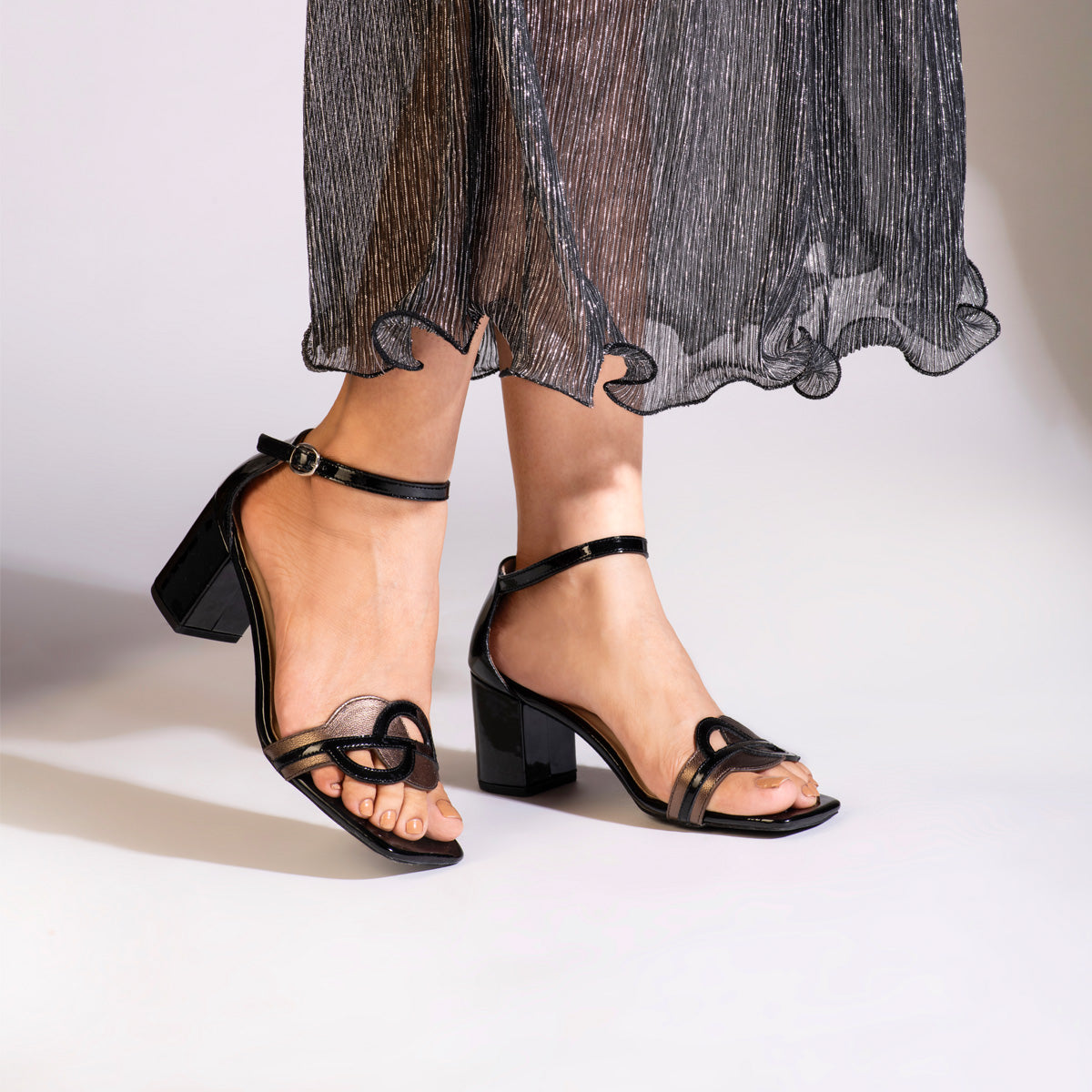 Black high heel discount sandal